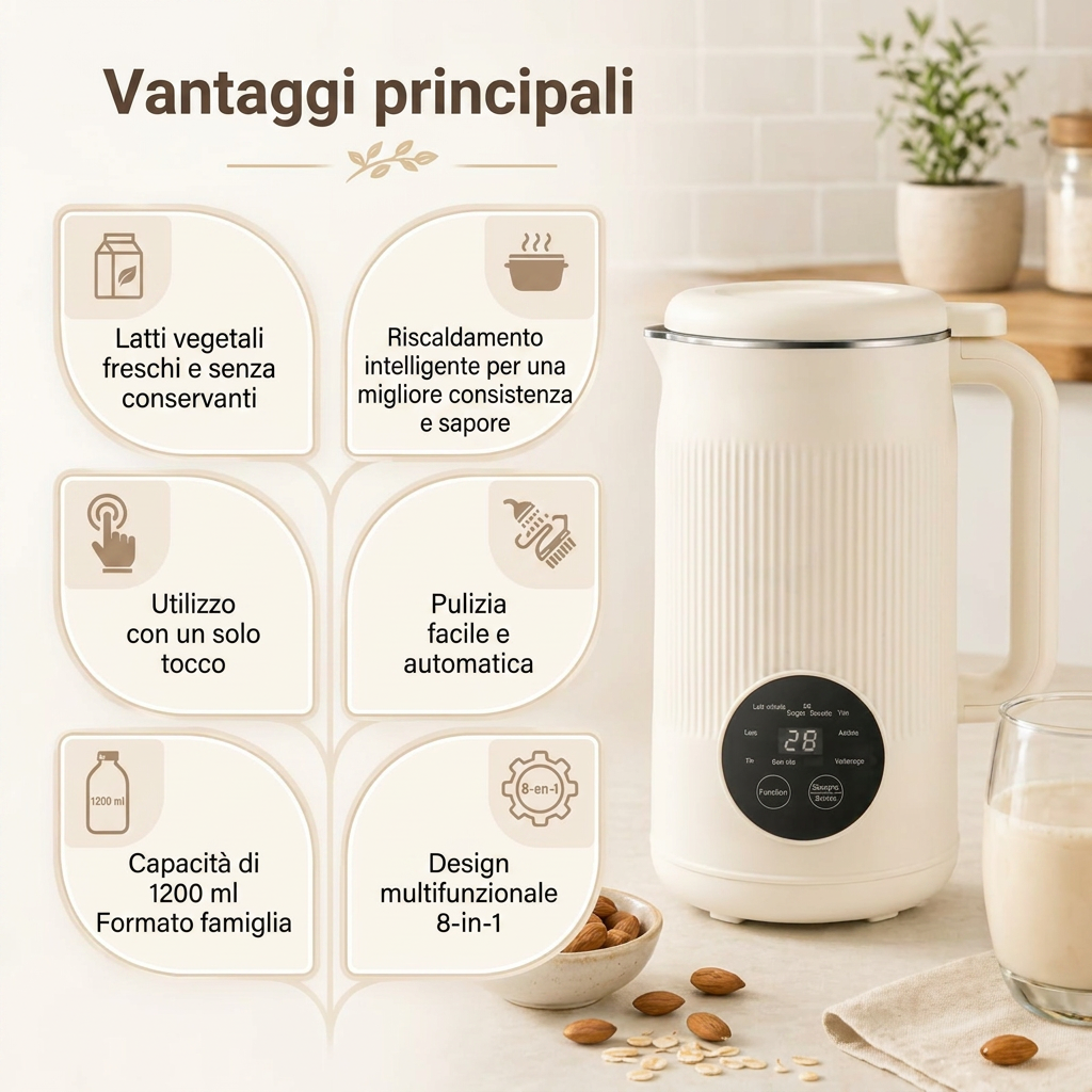 VitaMixia 8-in-1: Risparmia 624€/Anno di Latte Vegetale